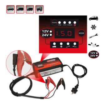 KS Tools 12V + 24V SMARTcharger High Frequency Battery Charger 25A/12.5A
