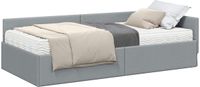 vidaXL Hoekbed met matras, overig, 2 stuks, lichtgrijs, stof