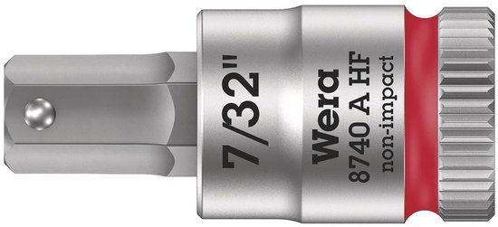 Wera 8740 A HF Binnenzeskant Zyklop Bitdop met 1/4"-aandrijving met vasthoudfunctie, 7/32"