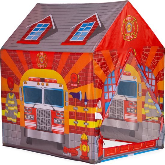 Viking Choice Speeltent met tunnel - brandweer - 190x73x102 cm - rood