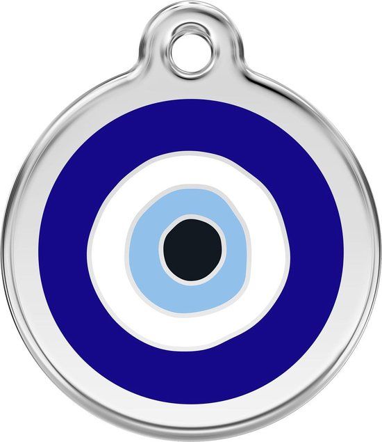 Red Dingo Hondenpenning 38 mm Evil Eye Blauw RVS L