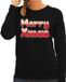 Bellatio Decorations Shoppartners Bv Merry xmas foute Kerst trui - zwart - dames - Kerst sweater / Kerst outfit S