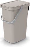 Keden GFT or residual waste bin - beige - 25L - lockable - 26 x 29 x 48 cm - flap/handle - waste separation