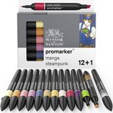 Winsor & Newton Promarker™ 12+1 Manga Steampunk Set | Professionele layoutmarkers & alcoholmarkers