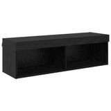 vidaXL TV Wandkast 100 x 30 x 30 cm Zwart Eiken Bewerkt Hout