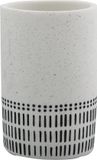 Spirella YUMA Tandenborstelhouder – Beker voor Tandenborstel en Tandpasta – Wit met Hout – Badkamer Accessoires