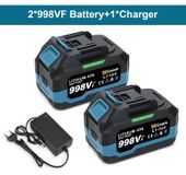 18V batterie pour outils - 988VF pack batterie lithium-ion - Rechargeable - Indicateur LED - 2x batteries - Avec chargeur