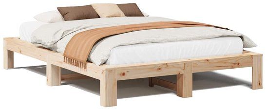 vidaXL Bedframe - Massief Grenenhout - 140x200 cm - Zonder Matras