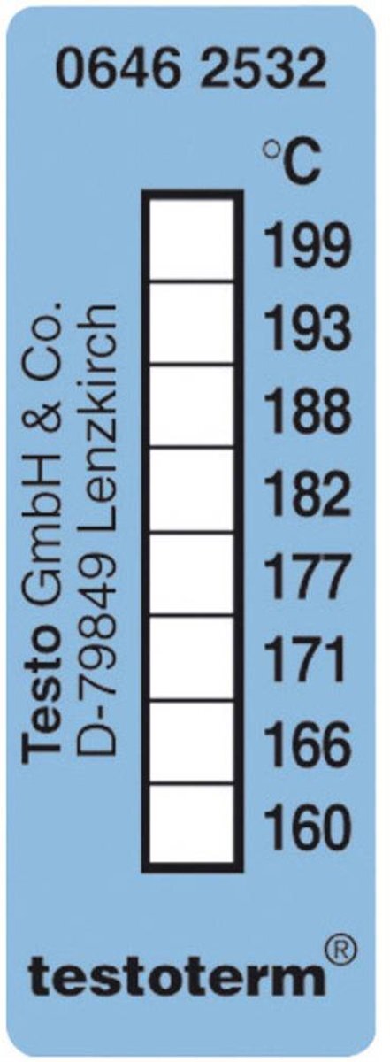 TESTO testoterm Temperatuurmeetstrip 161 tot 204 °C Inhoud10 stuk(s)