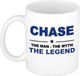 Bellatio Decorations Chase naam cadeau mok - man myth legend - koffiemok - 300 ml - collega - vaderdag