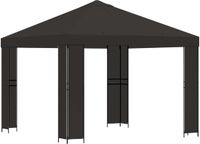 vidaXL Prieel 3 x 3 m Antraciet Polyester en Staal 190 gsm
