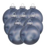 Othmar Decorations Luxe kerstballen - 8x st - 8 cm - donkerblauw - glas - ice finish