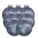 Othmar Decorations Luxe kerstballen - 8x st - 8 cm - donkerblauw - glas - ice finish