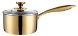Casserole à sauce en acier inoxydable avec couvercle et revêtement antiadhésif