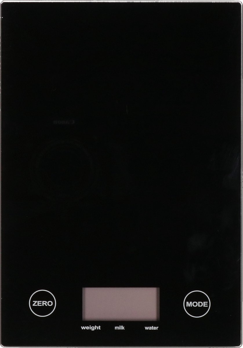 Trendo Digitale keukenweegschaal zwart glas - 20 x 14 cm - Elektrisch