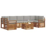 vidaXL - Buiten - bank - set - 8 - st - Natuurlijk - en - Licht - Grijs