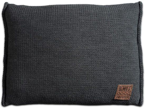 Knit Factory Uni Kussen 60x40 Antraciet