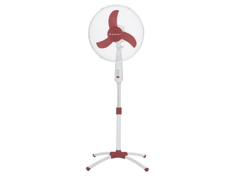 Beper VE.115H - Huishoudelijke Vloerventilator - Rood/Wit - 43cm - 3 Snelheden