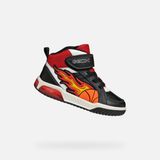Geox J INEK Boy Sneakers voor jongens, zwart/rood, 25 EU