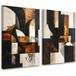 Tableaux Sur Toile Lot Abstraction Géométrique Marron 2 X 20x30