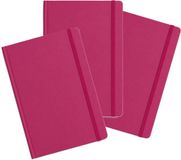 Bellatio Design Notitieboekje - 3x - A5 formaat - met elastiek - roze - 100 pagina - schriften