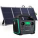 SWAREY Draagbare energiecentrale 725,76Wh oplader met 200 W-zonnepaneel, 1000W(1500W piek) wisselstroom Thuisbatterij, power station zonnegenerator