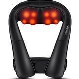 Shiatsu Massageapparaat, 4D-rotatie, met riem, nekmassageapparaat voor nek, rug, shiatsu massage, warmtefunctie, thuis, kantoor, auto