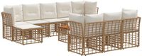 vidaXL - Bank loungeset - Polyester - Natuurlijk en Crème Wit