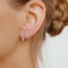 Hey Happiness Sterrencluster Huggie Oorbellen 925 Zilver - 12,85 mm - Zirkonia Cluster - Kliksluiting - Zilver