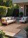 NORTHRUGS Liora Vloerkleed voor binnen en buiten, modern plat weefsel, omkeerbaar tapijt met bloemendesign, Oeko-Tex, weerbestendig en uv-bestendig, voor balkon, terras, tuin, jute wit, 120 x 170 cm