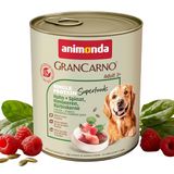Animonda Gran Carno Adult Superfoods natvoer voor volwassen honden, kip + spinazie, frambozen, pompoenpitten (1 x 800 gm), 1 stuk