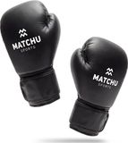Matchu Sports Bokshandschoenen - Kickbokshandschoenen - 16 oz - Zwart