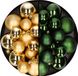 Kaemingk B.V. Kerstversiering boules de Noël en plastique mélange de couleurs vert foncé/or 4-6-8 cm paquet de 68x pièces