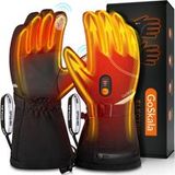 GoSkala Beheizbare Skihandschuhe mit 3 Heizstufen, Thermohandschuhe Winterhandschuhe (Set) Beheizt, Touchscreen-kompatibel, Wiederaufladbar, Temperaturregelbar