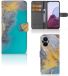 B2Ctelecom OPPO Reno 8 Lite | OnePlus Nord N20 Bookcase Marble Blue Gold