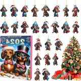 Merkloos / Sans marque oCreon Kerst Puppy Hanger Adventskalender 2024 - 24 Dagen Aftellen voor Kattenliefhebbers