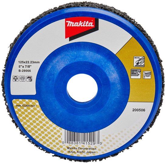 Makita reinigingsschijf zwart 125 mm nylon versterkt - B-29066