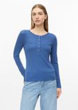 s.Oliver T-shirt bleu roi Lyocell Manches courtes Col rond Coupe ajustée Femme 38