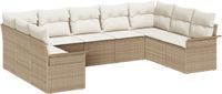 vidaXL Tuinbank Set met kussen Beige polyrattan