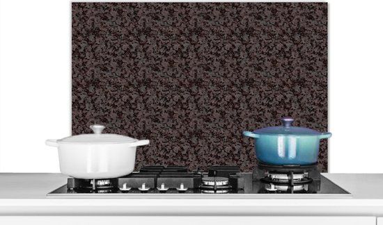 KitchenYeah Spatscherm keuken 90x60 cm - Graniet print - Aluminium