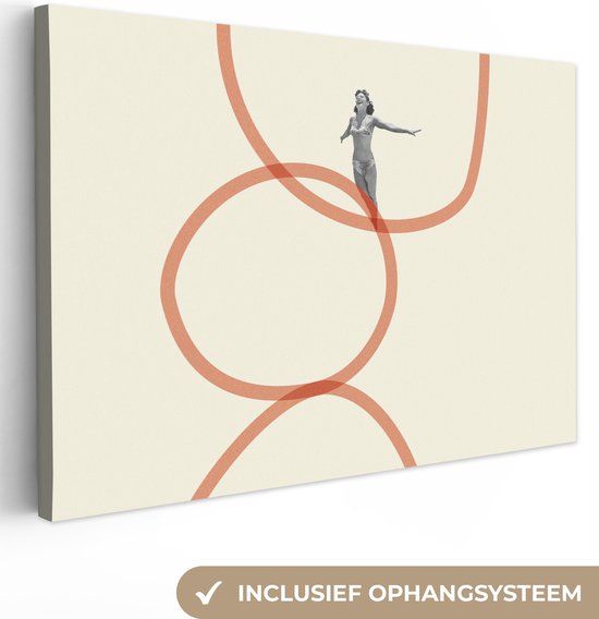 OneMillionCanvasses Canvas Schilderij - Abstract Cirkels - 30x20 cm - Modern