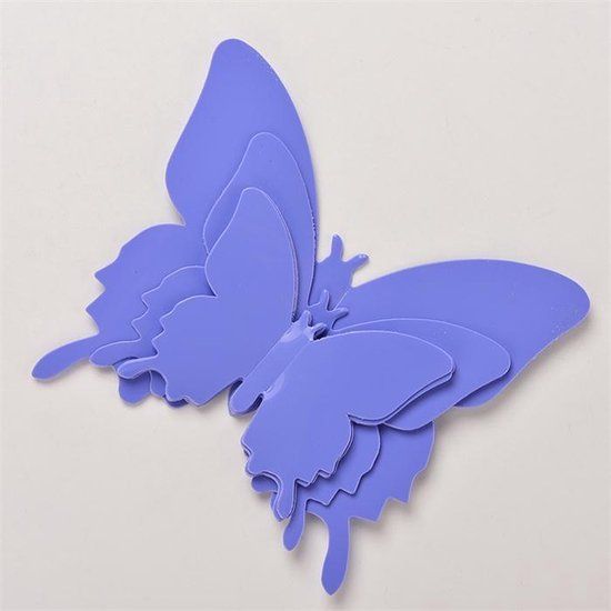 Go Go Gadget 3D Muurstickers Vlinder Paars - 12 Stuks - Kinderkamer / Babykamer - Go Go Gadget