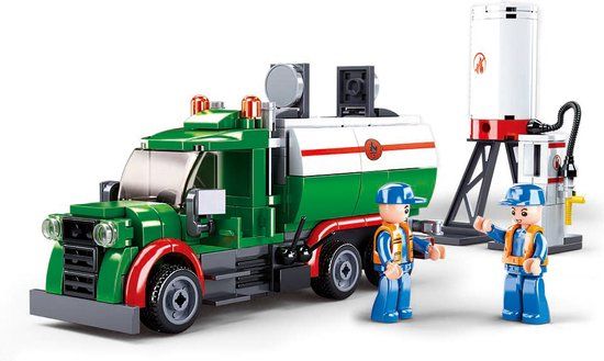 Sluban Town - Tankwagen Bouwset - 267 Onderdelen - 2 Minifiguren - M38-B0878