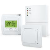 Draadloze EB71332-2R Draadloze kamerthermostaatset, verwarmings- en lichtbesturing met ontvanger, thermostaat en radioknop, energiebesparend met weekprogramma, bescherming tegen