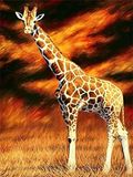 Diamond Painting Set, afbeelding met motief giraffe en toebehoren, formaat ca. 25 x 35 cm, knutselset om te beschilderen met glittersteentjes voor kinderen vanaf 5 jaar