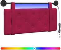 vidaXL Hangend Hoofdbord Met LED-verlichting Wijnrood Fluweel