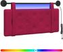 vidaXL Hangend Hoofdbord Met LED-verlichting Wijnrood Fluweel