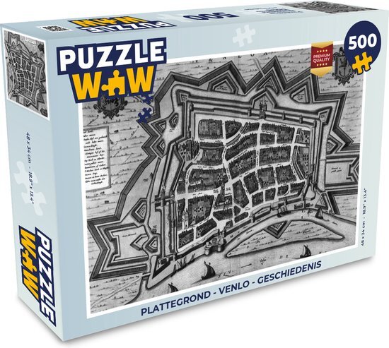 MuchoWow Puzzel Plattegrond - Venlo - Geschiedenis - Legpuzzel - Puzzel 500 stukjes - Stadskaart