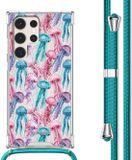 iMoshion Hoesje Samsung Galaxy S23 Ultra - Jellyfish Watercolor - Back Cover met Koord