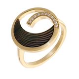 Orphelia Ring Moon - Zilver 925 verguld - Parelmoer / Zirkonia - Maat 52